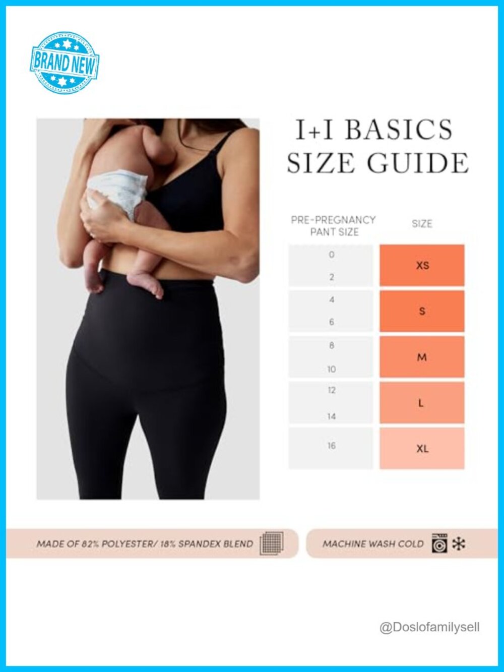 Postpartum Compression Leggings High Rise Tummy Control - Picture 4 of 6